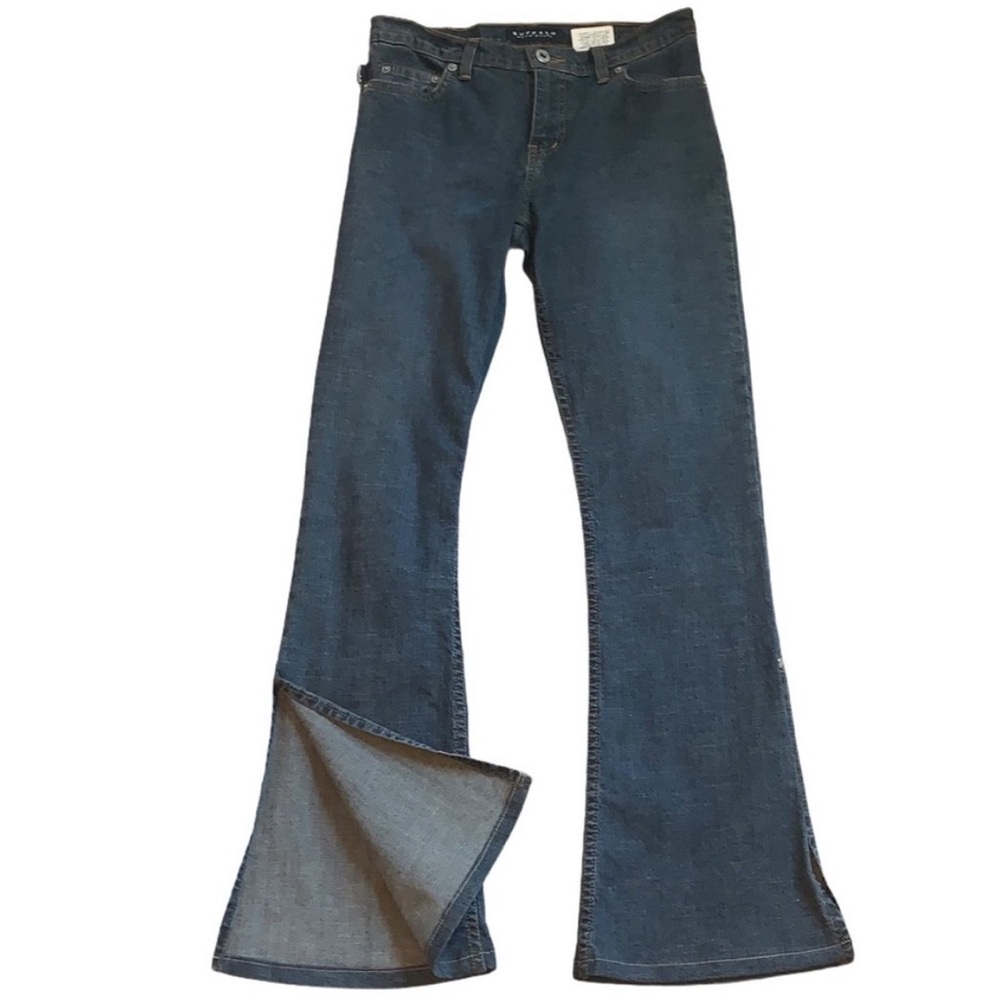 Y2K Buffalo David Bitton Slit Cuff Flare Bootcut Jeans in Sliver 28 Vintage